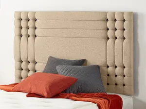 Somnior Flexby Plush Beige Divan Base With Headboard - King