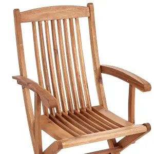 Set of 2 Garden Chairs MAUI II Acacia Wood Light Wood