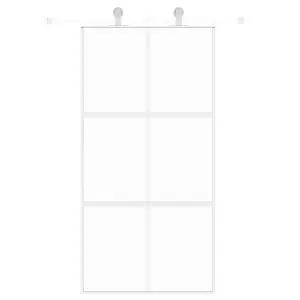 Berkfield Sliding Door White 102.5x205 cm Tempered Glass and Aluminium