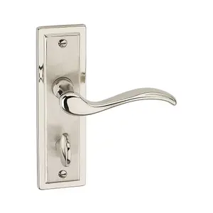 URBNLIVING 158mm Length 8 Pcs Porto Metal & Satin Nickel Lever Latch Bathroom Door Handle Set