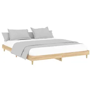 Berkfield Bed Frame Sonoma Oak 200x200 cm Engineered Wood