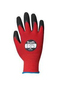 Traffi TG1050 Cut A  Nylon Latex Crinkle Glove Pack of 10  Size 10