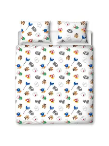 Nintendo Super Mario Bros Here We Go Double Duvet Cover and Pillowcase Set