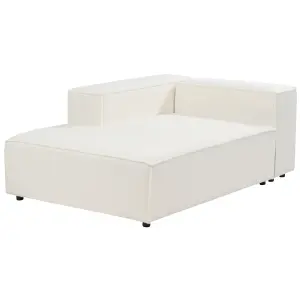 Right Hand Boucle Chaise Lounge White APRICA