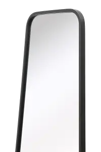 MirrorOutlet The Coartans New Black Metal Isoscelles Trapezoid Shape Framed Garden Wall Mirror 122CM X 58CM