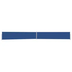 Berkfield Patio Retractable Side Awning 140x1200 cm Blue