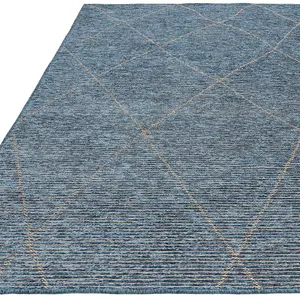 Teal Geometric Modern Rug Easy to clean Living Room and Bedroom-200cm X 290cm