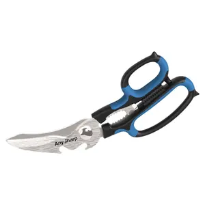 AnySharp Pro Metal World's Best Sharpener with PowerGrip, Brushed Metal & AnySharp Smart - 5in1 Multi-Purpose Scissors Bundle