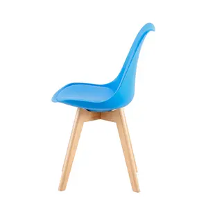 Nero Upholstered Dining Chair (Set of 2) Fluorescent Blue / Beech