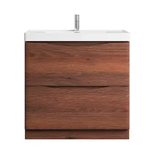 Eden 900mm Floorstanding Vanity Unit in Redwood & Resin Basin