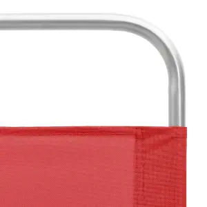 Berkfield Folding Beach Chairs 2 pcs Red Fabric