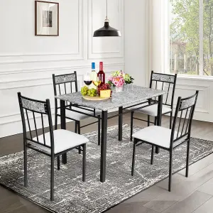 Costway 5 Pieces Dining Set 1 Table and 4 Chairs with Cushion