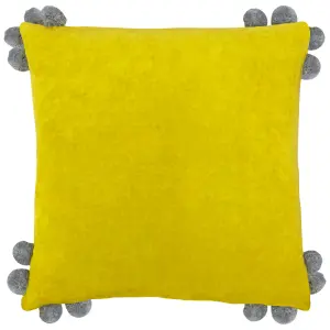 furn. Hoola Pom-Pom Velvet Feather Filled Cushion