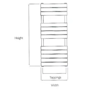 1200mm (H) x 500mm (W) - Brushed Vertical Bathroom Towel Radiator (Hereford) - (1.2m x 0.5m)