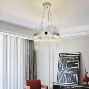 Anupama 1 - Light Unique LED Chandelier Chrome / 116.8cm H x 40cm W x 40cm D