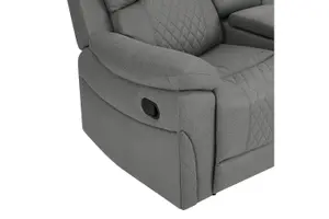 Darius 3 Seater Recliner Sofa, Dark Grey Air Leather