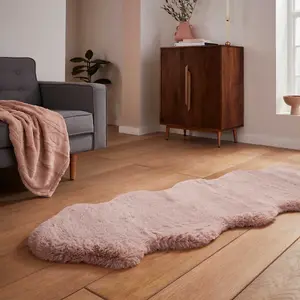 Rose Plain Shaggy Luxurious , Modern Rug for Living Room and Bedroom-60cm X 180cm