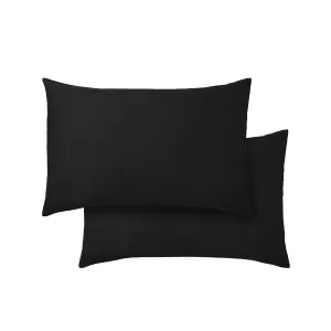 Bianca Fine Linens 400 Thread Count Cotton Sateen Standard 50x75cm Pack of 2 Pillow cases with envelope closure Black