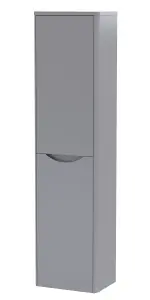 Wall Hung 2 Soft Close Door Tall Unit, 400mm - Satin Grey