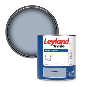 Leyland Trade Vinyl Matt Walls & Ceilings Emulsion Paint Blue Beard (PPG1042-4) 1L