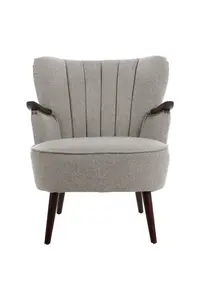 Interiors by Premier Vibrant Taupe Fabric Armchair For Livingrooms, Comfortable Highback Textured Taupe Chair For Bedrooms