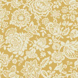 Laura Ashley Midnight Palace Trailing Laurissa Pale Ochre Yellow Smooth Wallpaper