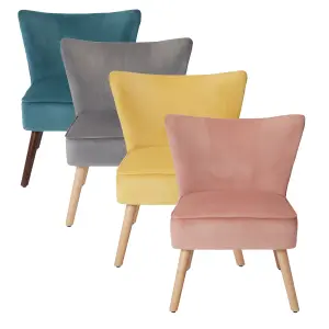 Zorita Teal Velvet effect Occasional chair (H)830mm (W)650mm (D)715mm