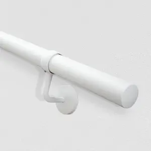 Forgeworks Premium Matt White 3.6m Indoor Stair Handrail Kit - Easy Install all in One Box including brackets and endcaps