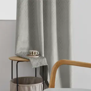 Temple Velvet 66" x 72" Silver (Ring Top Curtains)