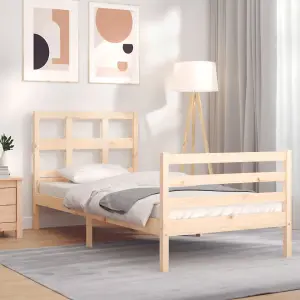 Berkfield Bed Frame with Headboard 90x200 cm Solid Wood