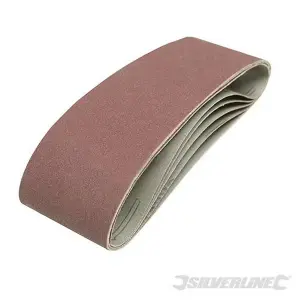 Silverline (308931) Sanding Belts 75 x 533mm 60 Grit Pack of 5