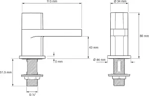 Mira Shower Precision 2.1817.003 Bath Tap + Basin Pillar Taps Chrome 2.1817.002