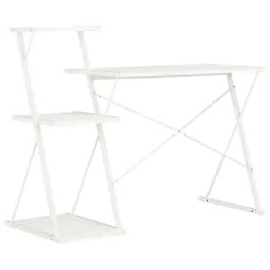 Berkfield Desk with Shelf White 116x50x93 cm