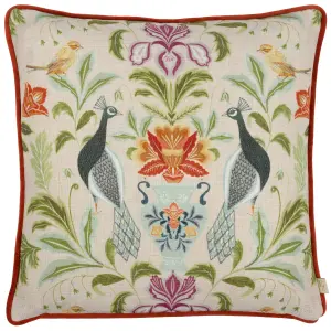 Evans Lichfield Chatsworth Peacock Piped Feather Rich Cushion