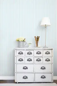 Galerie Smart Stripes 2 Blue Breton Stripe Smooth Wallpaper