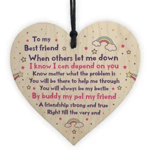 Red Ocean Handmade Friendship Gift Novelty Hanging Heart Plaque Sign Gift For Your Friend Keepsake Present