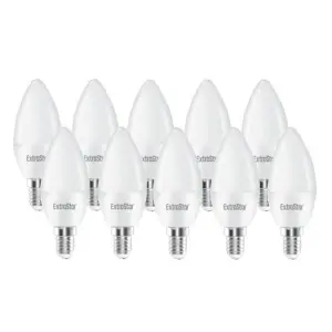 Extrastar 6W LED Candle Bulb E14,6500K, Daylight (Pack of 10)