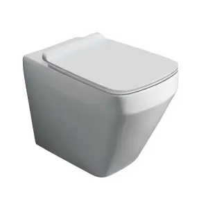 Bellio Modern White Rimless Back to Wall Toilet & Wall Hung Basin Set