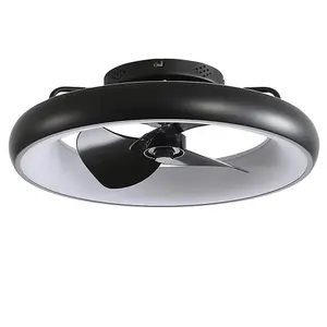 Black Ceiling Fan with Lights Dimmable LED Reversible 3 Blades 6 Speed with Remote Control