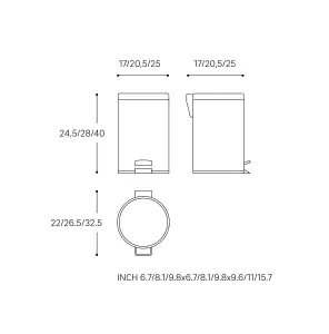 Cosmic Waste Bin Glossy Stainless Steel Architect (3L)