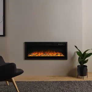 Focal Point Sasanoa 1.5kW Matt Black Electric Fire (H)455mm (W)1040mm (D)152mm