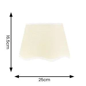 ValueLights Dutton Natural Fabric White Trim Scallop Edge Ceiling Floor Table Small Lamp Shade