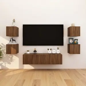 Berkfield Wall Mounted TV Cabinet Brown Oak 30.5x30x30 cm