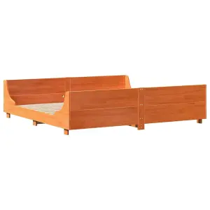 Berkfield Bed Frame without Mattress Wax Brown 180x200 cm Super King Solid Wood Pine