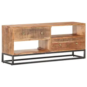 Berkfield TV cabinet 120x30x50 cm Rough Acacia Wood