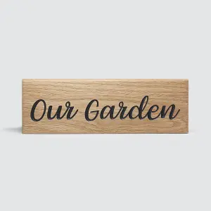 Peak Heritage Engraved Oak Sign 30cm - Our Garden