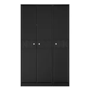 San Jose Ready assembled Contemporary Black Tall Triple Wardrobe (H)1960mm (W)1108mm (D)530mm