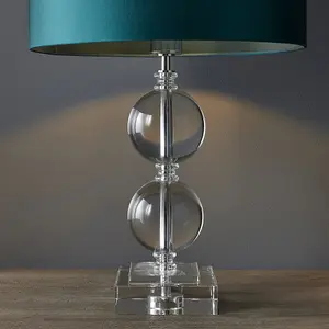 Luminosa Ortisei Table Lamp Clear Crystal & Chrome Plate