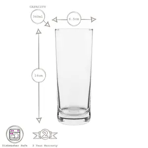 LAV - Liberty Highball Glasses - 360ml - Pack of 6