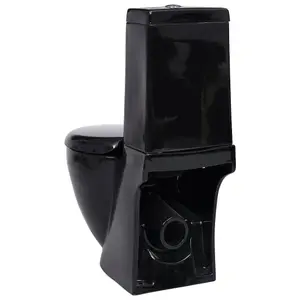 Berkfield Ceramic Toilet Back Water Flow Black